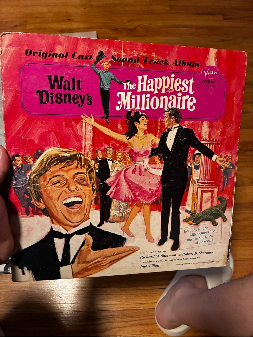 Disney The Happiest Millionaire Vinyl Album - Pink and Black Artwork